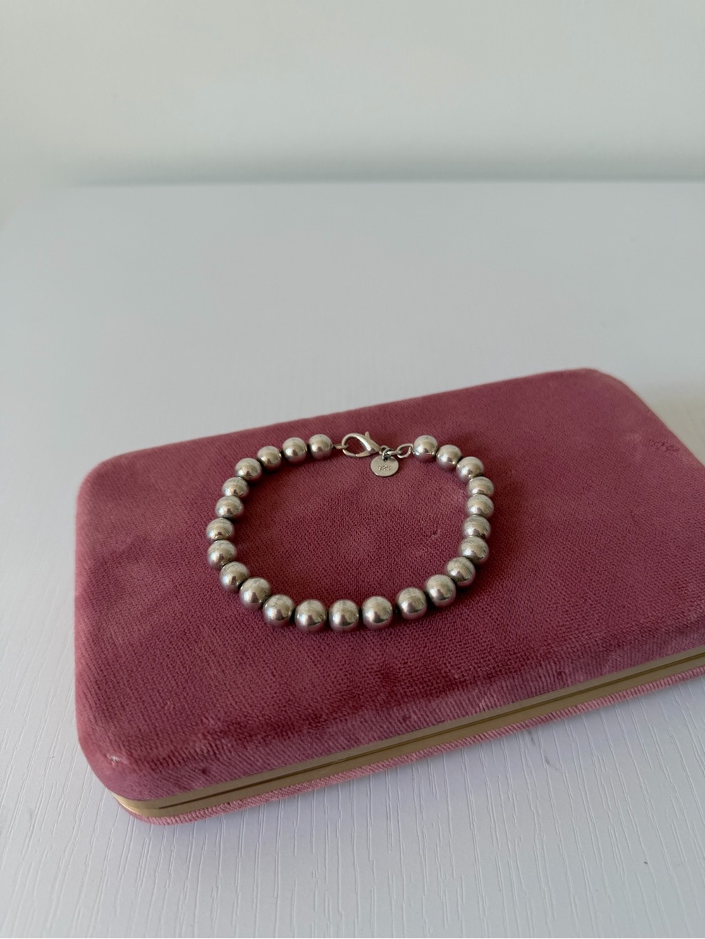 Chunky Silver Bead Ball Bracelet